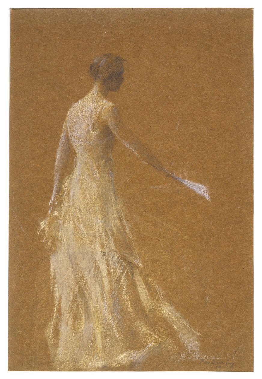 Dame en jaune - Thomas Wilmer Dewing