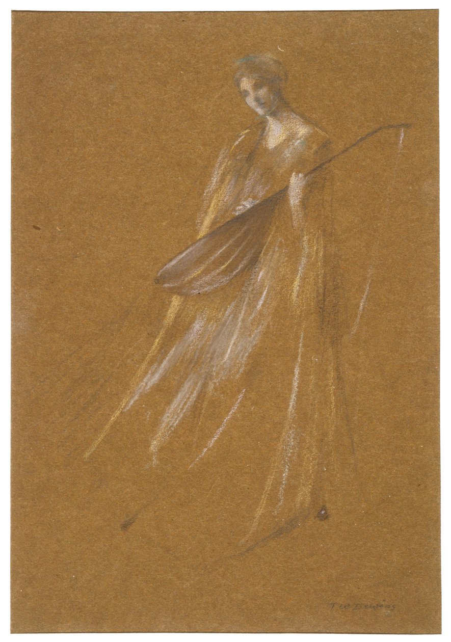 Dame mit Laute - Thomas Wilmer Dewing
