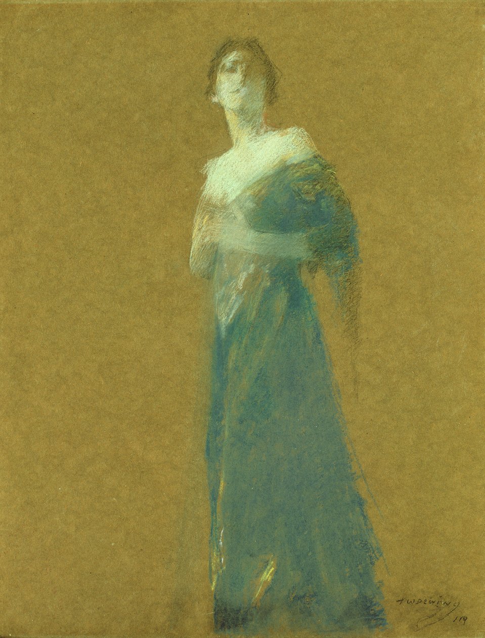 Femme en bleu - Thomas Wilmer Dewing