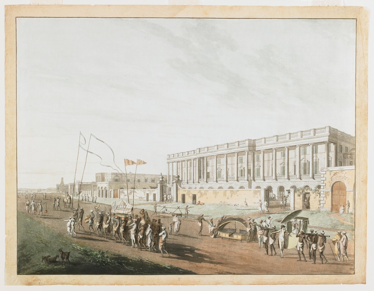 Le nouveau palais de justice et Chandpam Ghaut des vues de Calcutta - Thomas und William Daniell