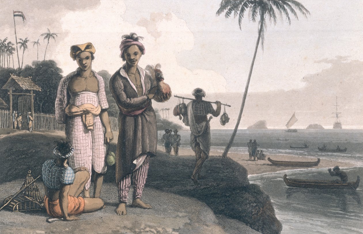 Les Malais de Java, gravé par les artistes, pub. par Longman, Hurst, Rees et Orme, Londres, 1810 - Thomas und William Daniell