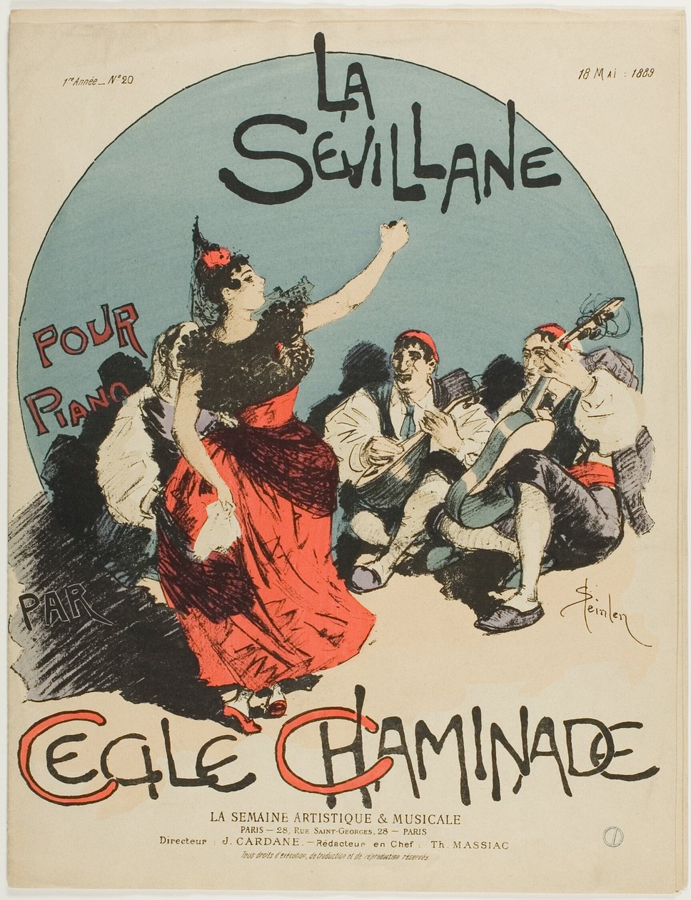 Ouverture de La femme de Séville, pour piano, par Cécile Chaminade - Théophile Alexandre Pierre Steinlen