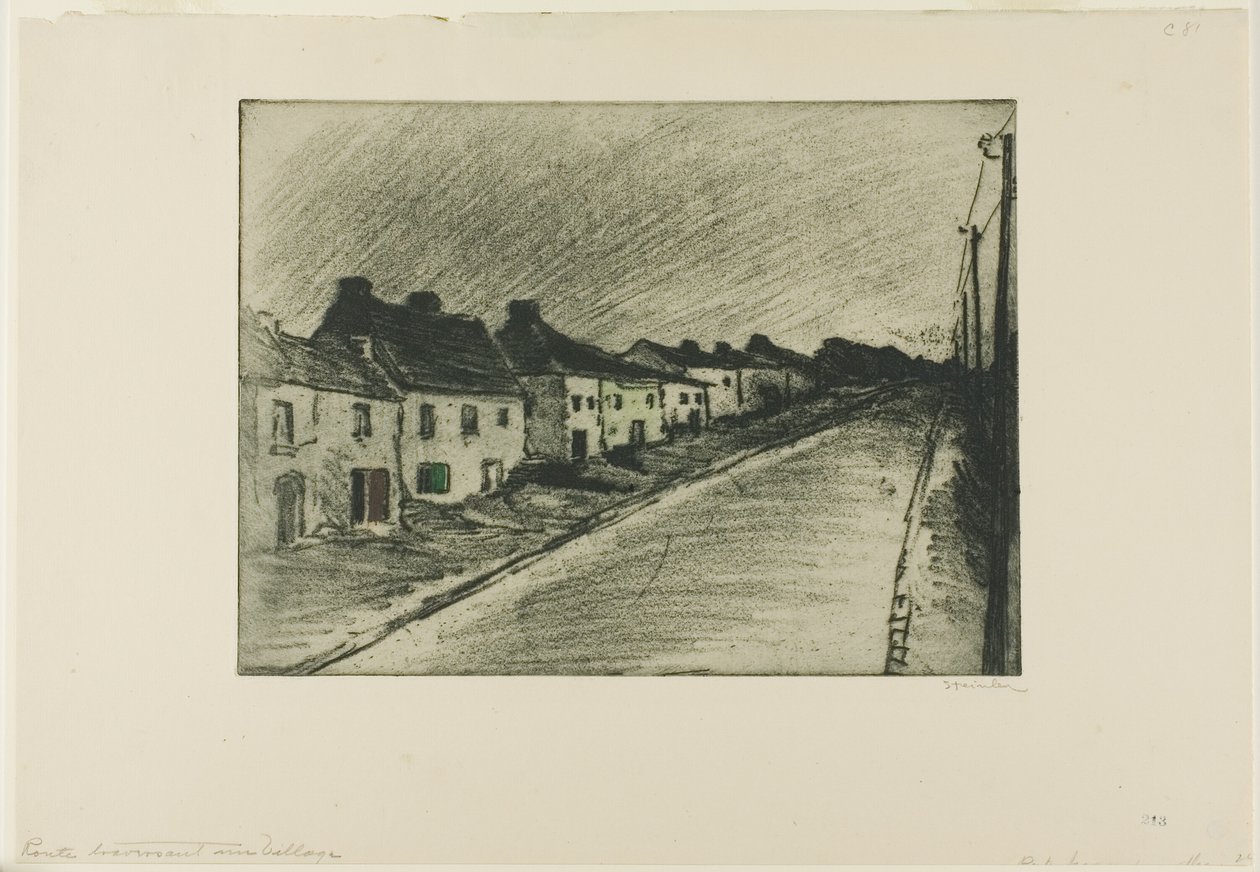 Une route à travers un village - Théophile Alexandre Pierre Steinlen
