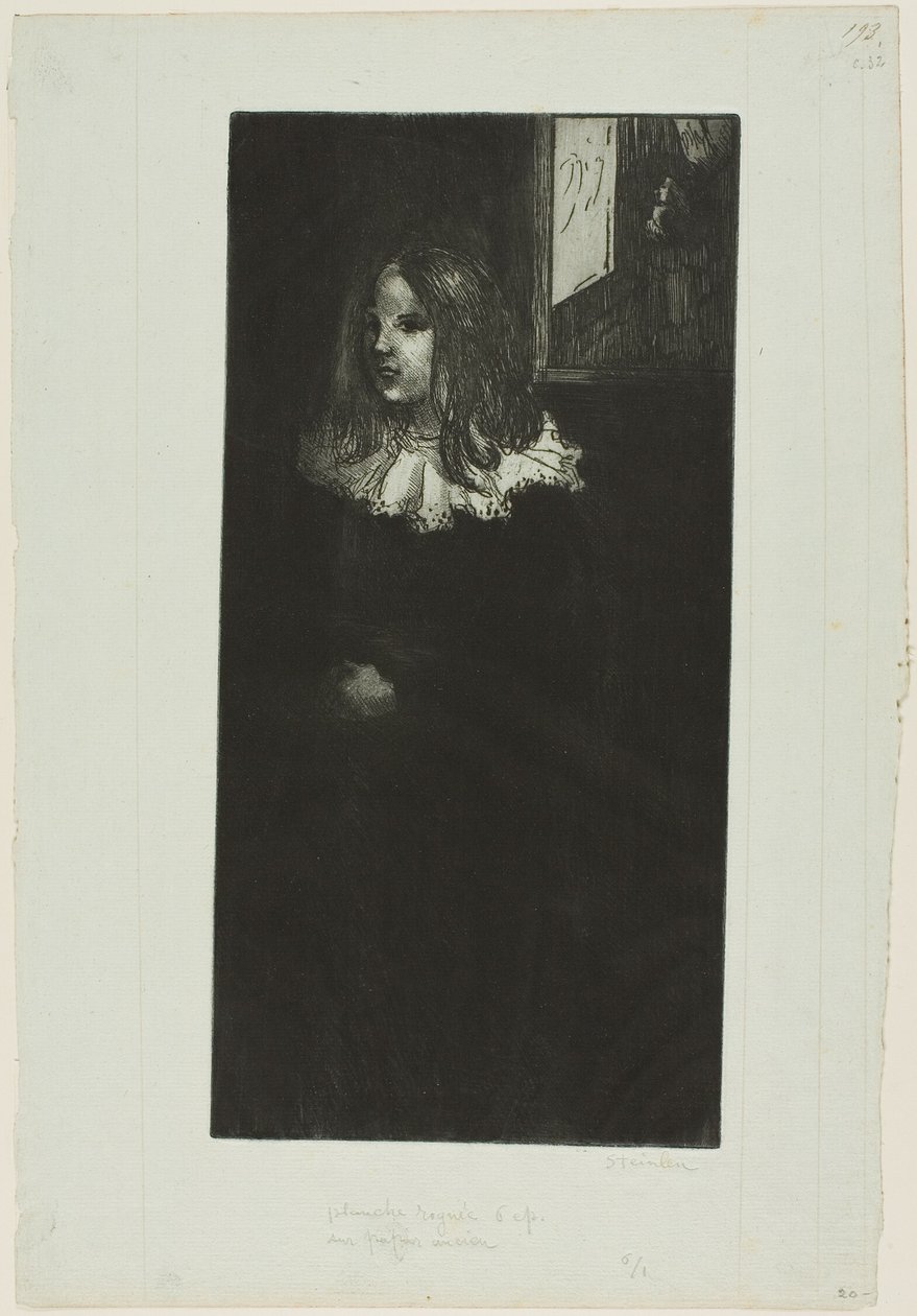 Jeune fille au col blanc - Théophile Alexandre Pierre Steinlen