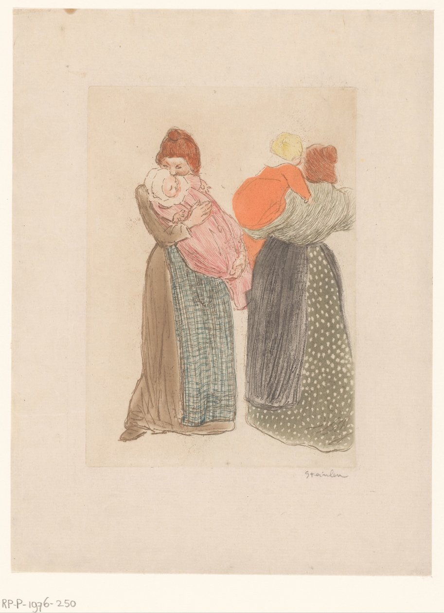 Les deux mères - Théophile Alexandre Steinlen (signed by artist)