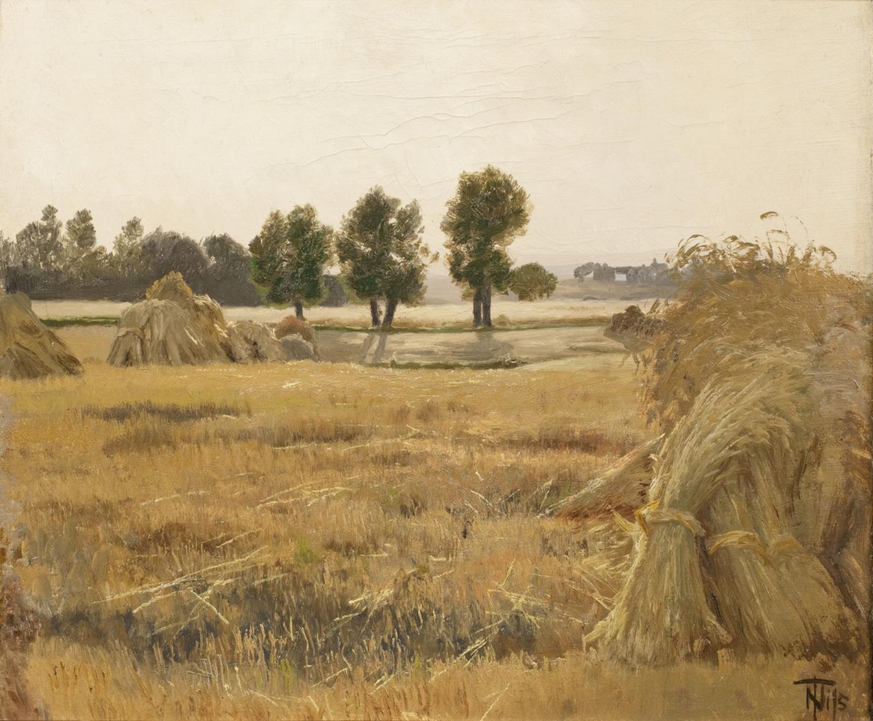 Champ avec des gerbes de blé - Thorvald Niss