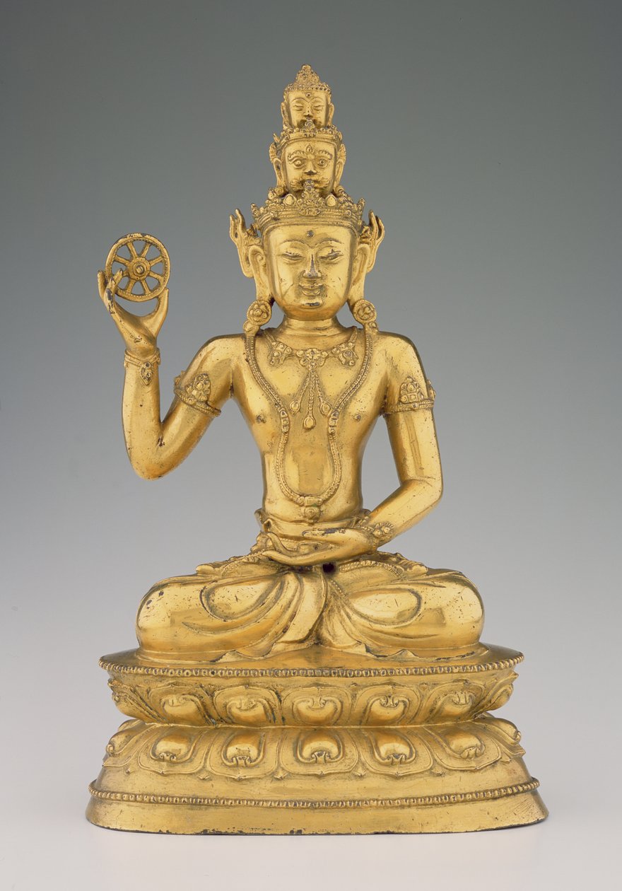 Vajrasattvadhatu Lokesvara (alliage de cuivre doré) - Tibetan School