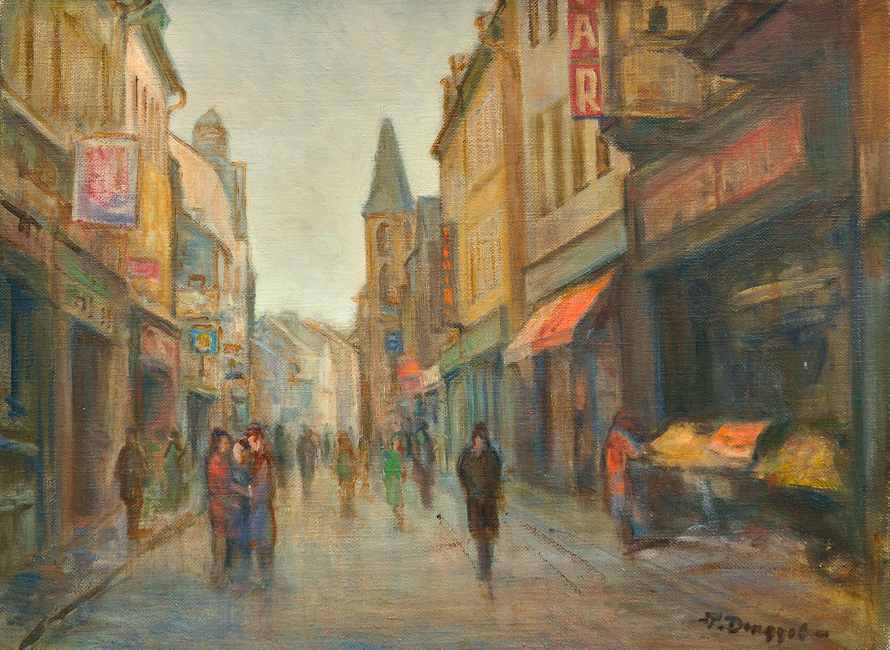 Rue sous la pluie (Paris) - Tibor Dengyel