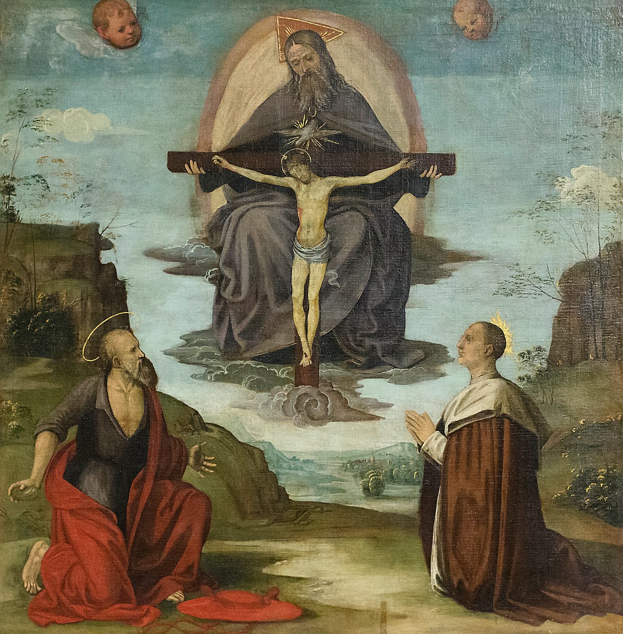 La Trinité avec Saint Jérôme et le Bienheureux Colombini, c.1520 - Timoteo Viti