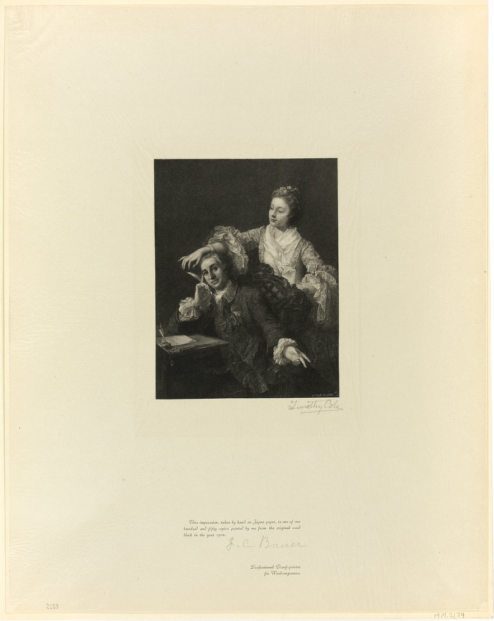 Garrick et sa femme, des Maîtres anglais anciens - Timothy Cole