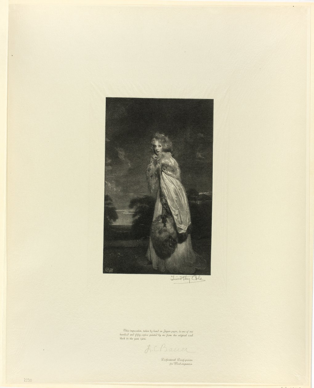 Lady Derby (Miss Farren), des Maîtres anglais anciens - Timothy Cole