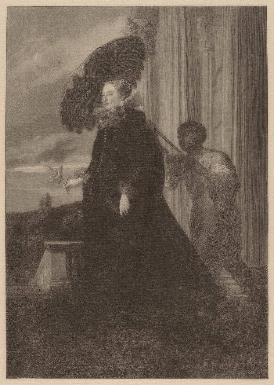 Marchesa Elena Grimaldi, épouse de Marchese Nicola Cattaneo - Timothy Cole after Sir Anthony van Dyck