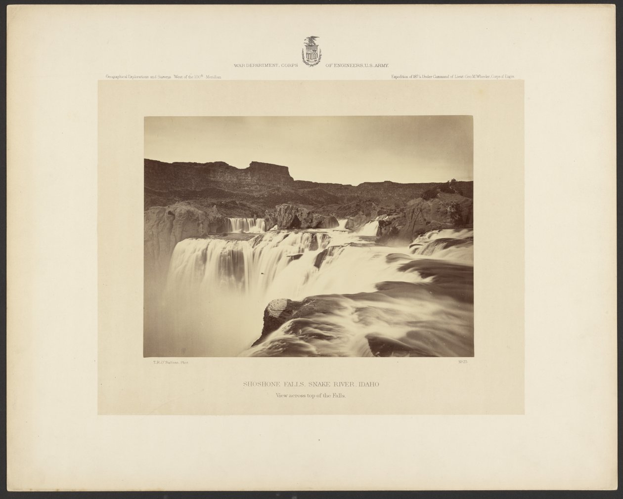 Chutes de Shoshone, rivière Snake, Idaho, vue sur le sommet des chutes - Timothy H. OSullivan