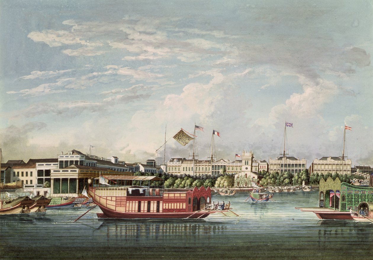 Vue de Canton, vers 1860 - Tinqua