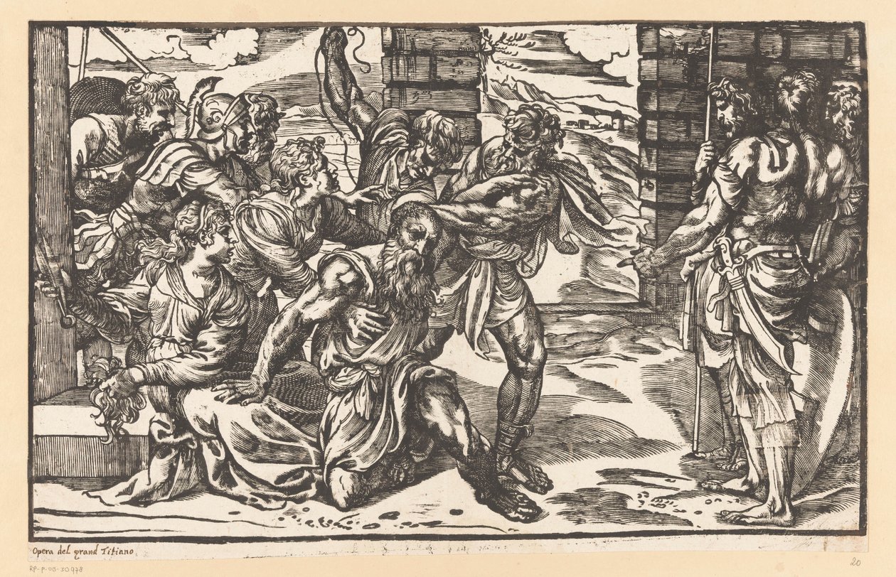 Samson combat des soldats philistins - Titiaan
