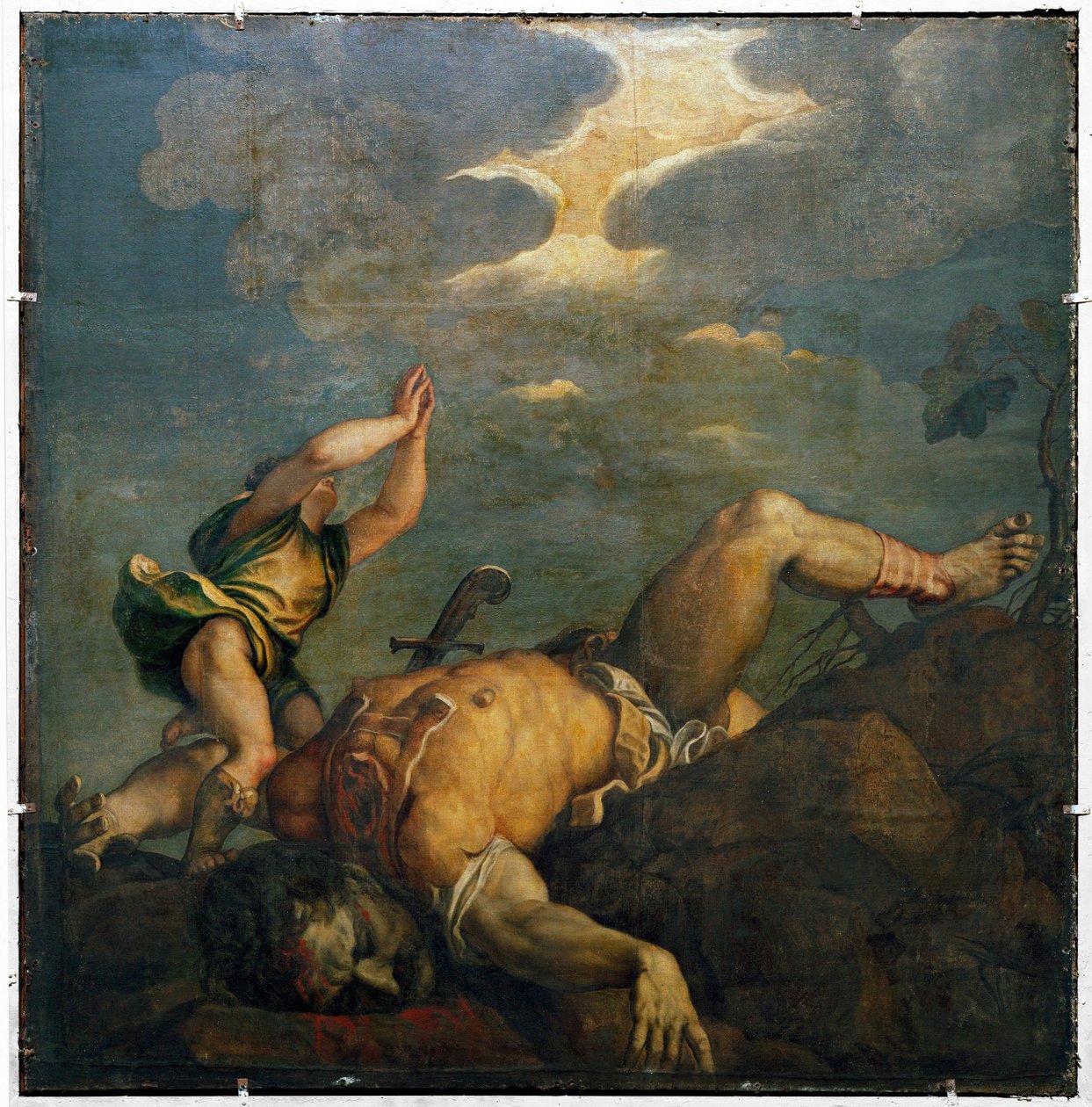 David et Goliath. Fresque ... (fresque) - Titian (c.1488 1576)