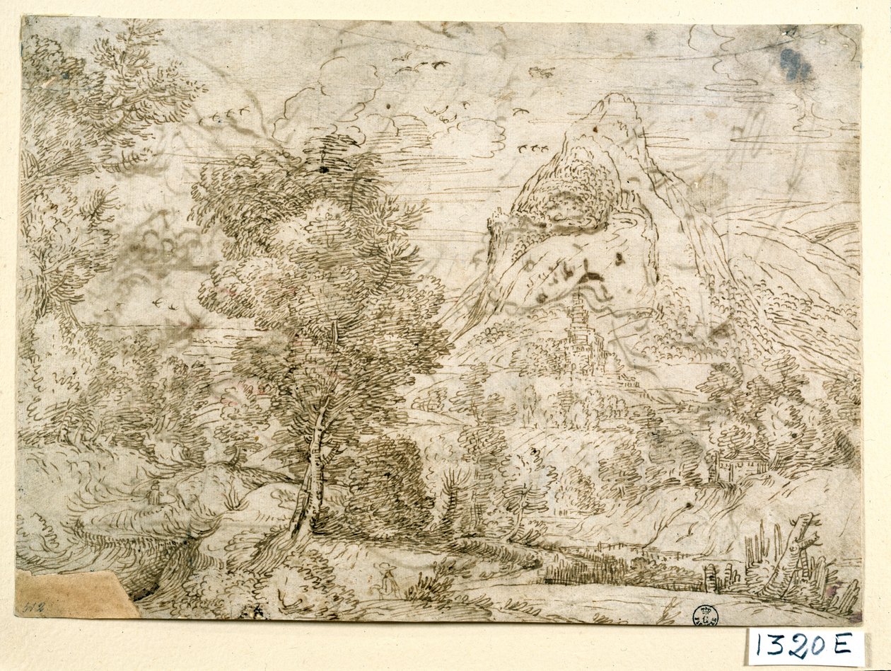 Paysage avec des oiseaux en vol - Titian (c.1488-1576)
