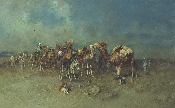 Une caravane arabe - Tito Pelliciotti