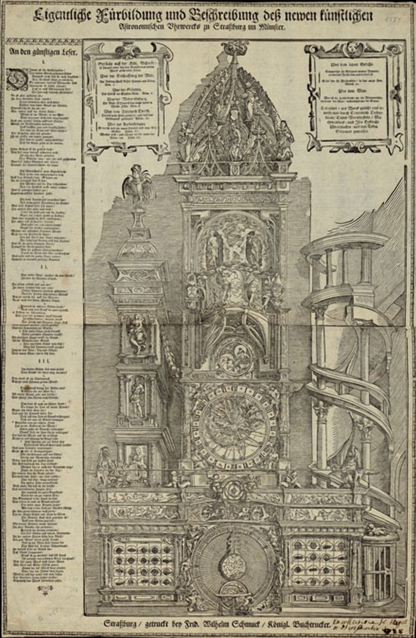 Eigentliche Fürbildung und Beschreibung des neuen künstlichen Astronomischen Uhrwercks zu Strassburg (formation et description du nouveau mécanisme d