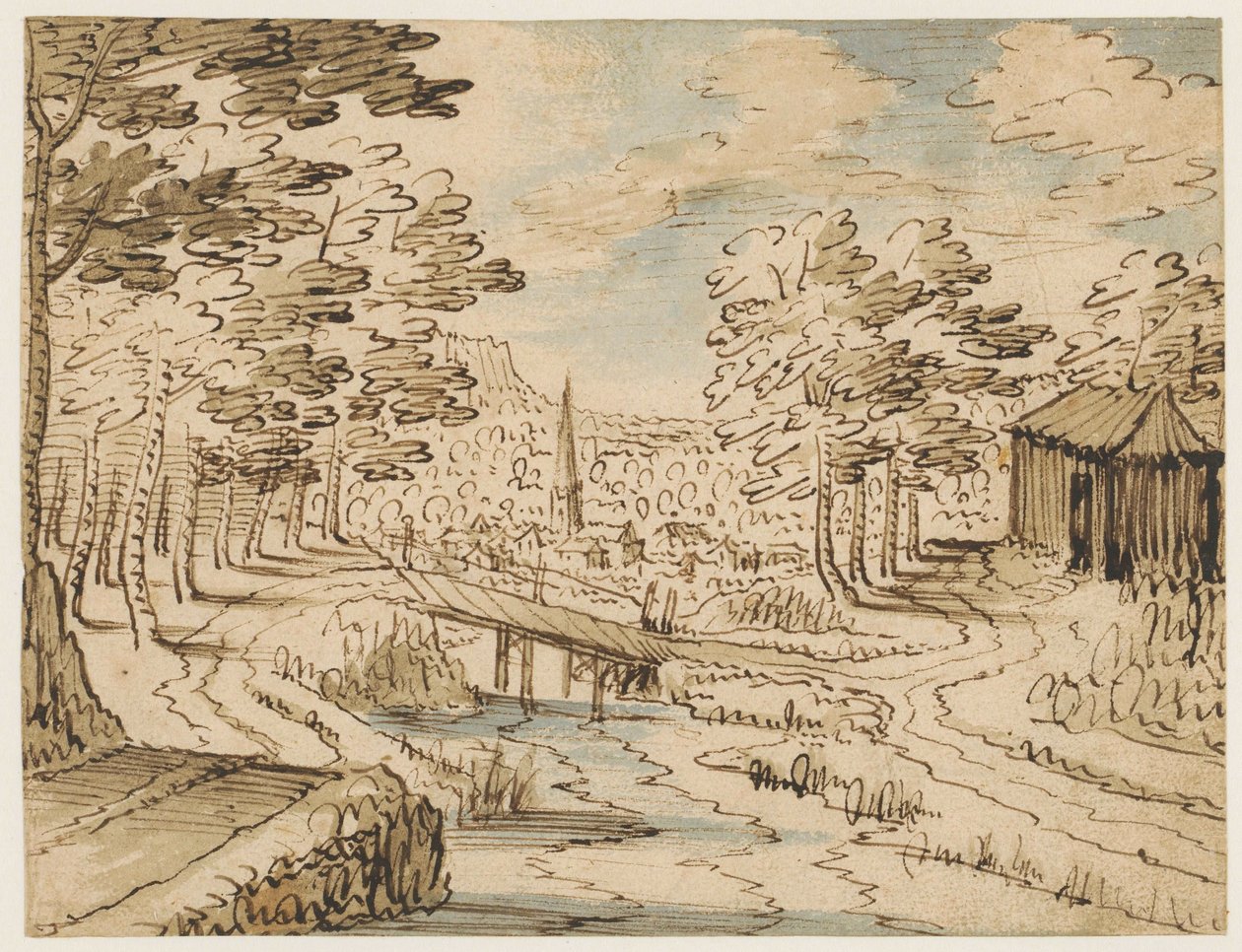 Paysage avec un pont - Tobias Verhaecht (circle of)