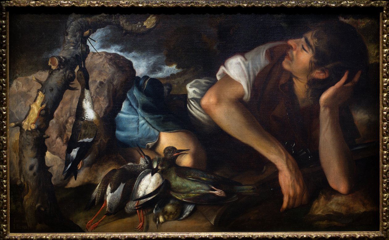 Chasseur endormi dans un paysage - Tomas Yepes
