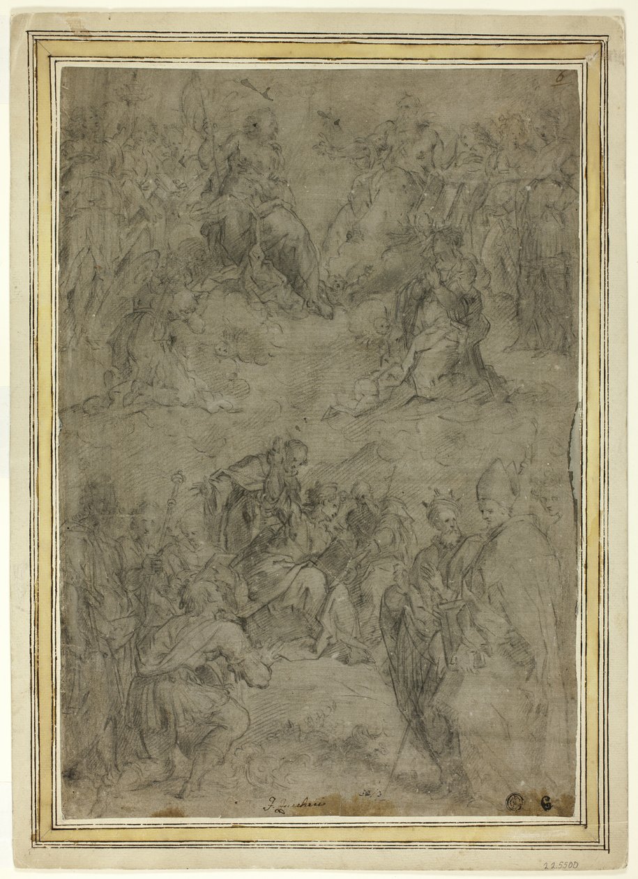 Trinité avec la Vierge et dix saints - Tommaso Manzuoli