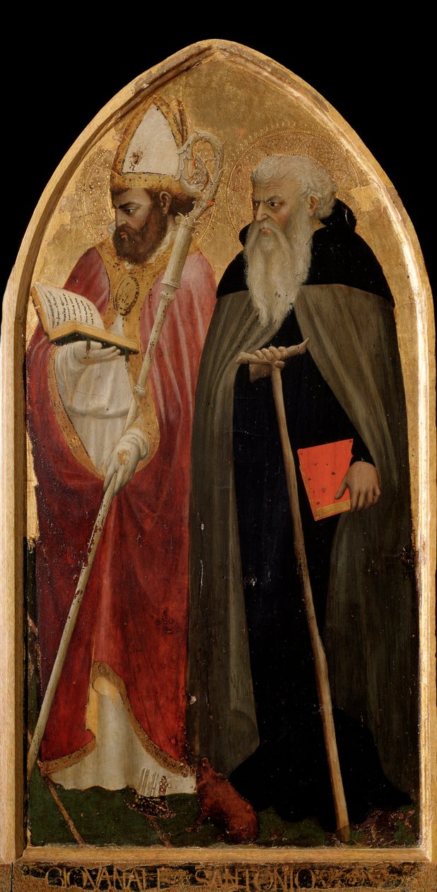 Triptyque de San Giovenale : panneau droit avec Saint Antoine le Grand et Saint Juvenal - Tommaso Masaccio