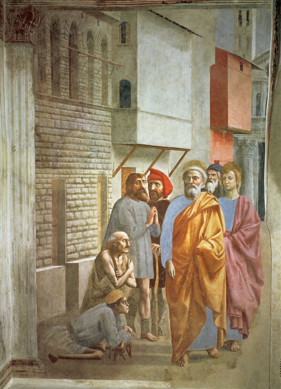 Saint Pierre guérissant avec son ombre, c.1427 - Tommaso Masaccio