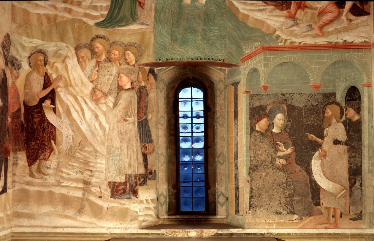 Épisode de la vie de Saint Jean-Baptiste : la prédication de Saint Jean-Baptiste dans le désert et Saint Jean-Baptiste face à Hérode - Tommaso Masolino da Panicale