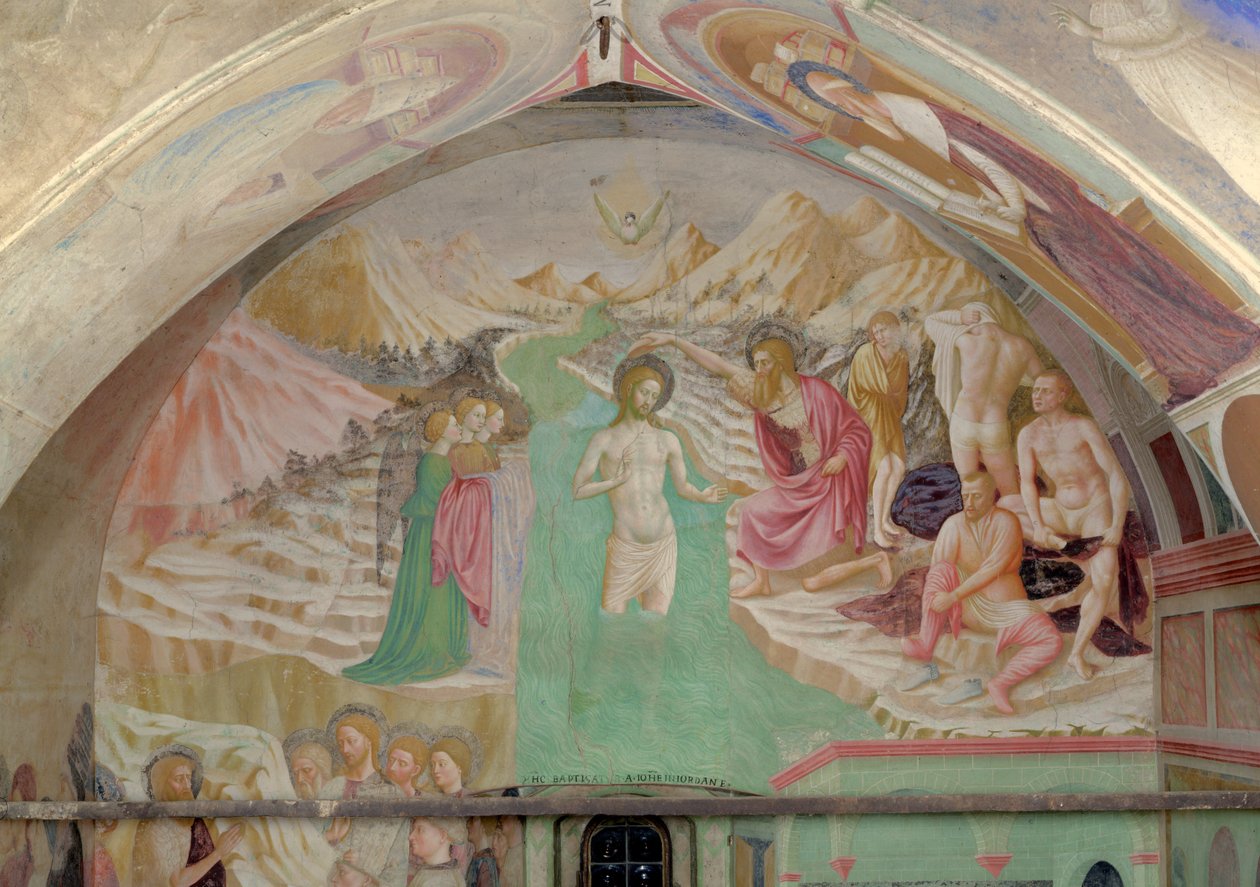 Le Baptême du Christ, du Cycle de la Vie de Saint Jean-Baptiste - Tommaso Masolino da Panicale