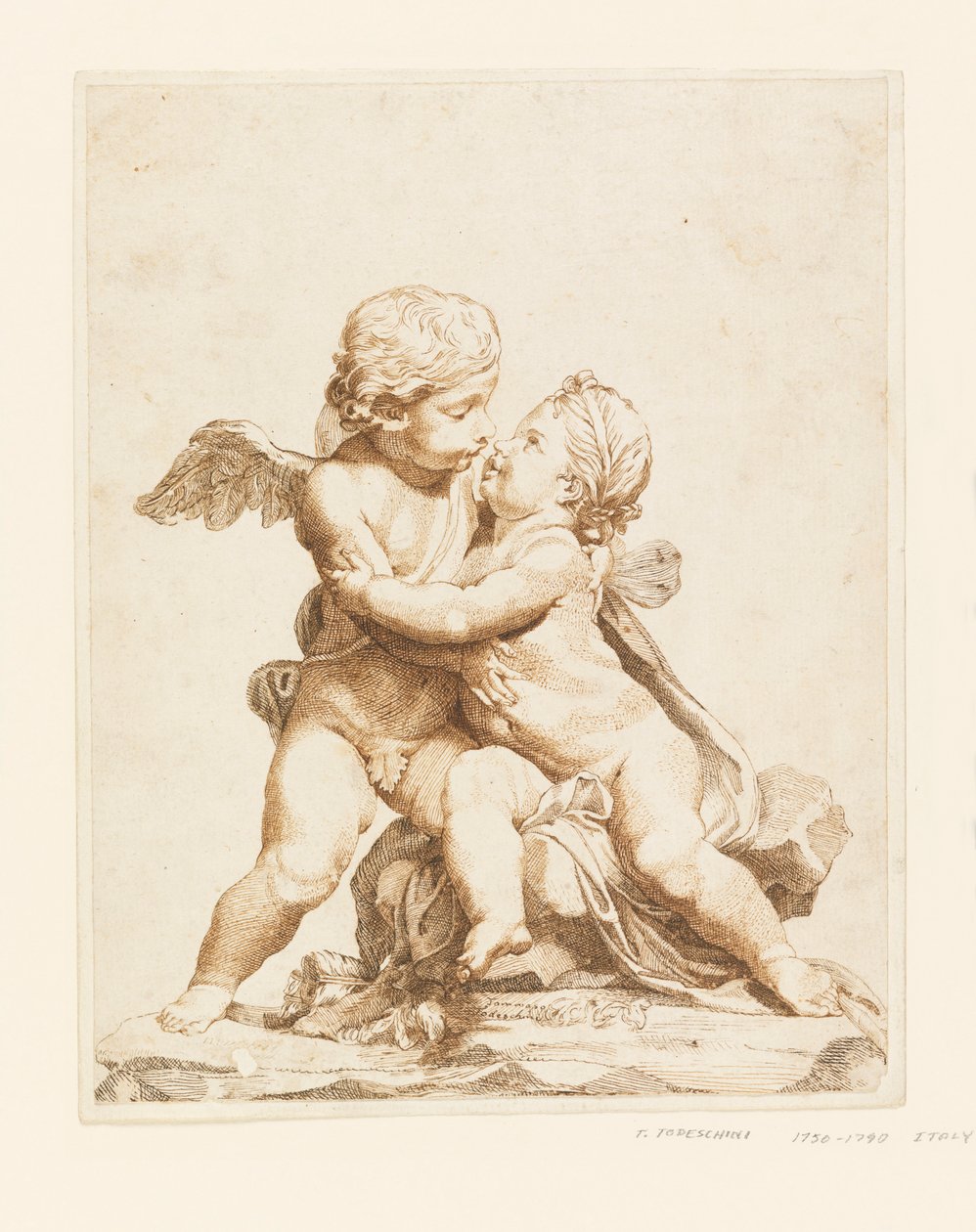 Dessin, deux cupidons s