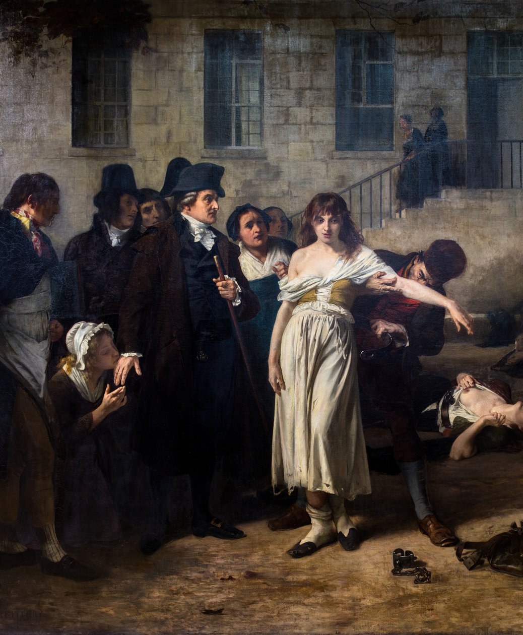 Le docteur Pinel libère les aliénés de la Salpêtrière en 1795 - Tony Robert Fleury