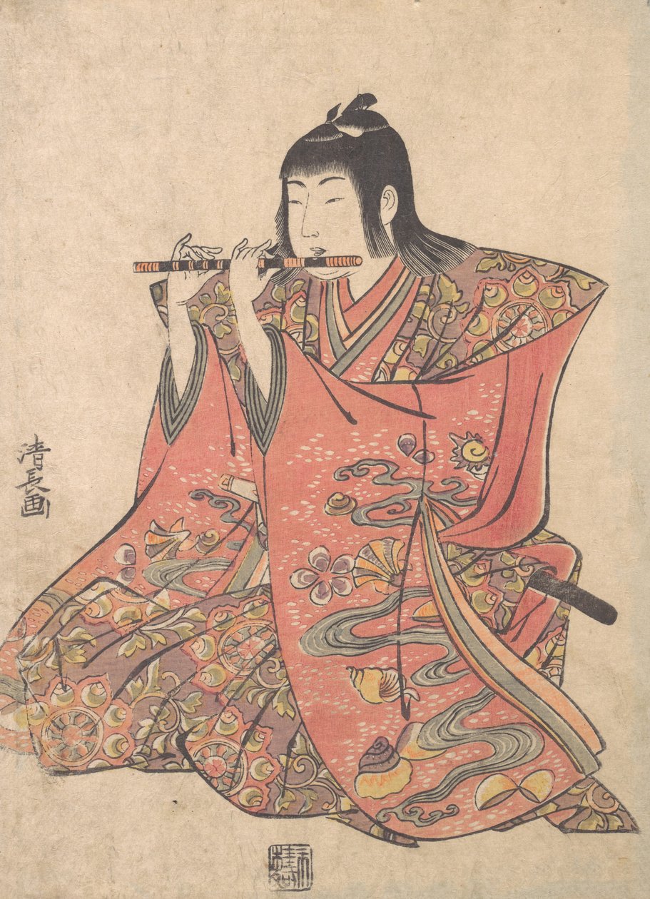 Poupée représentant un garçon jouant de la flûte, vers 1780 - Torii Kiyonaga