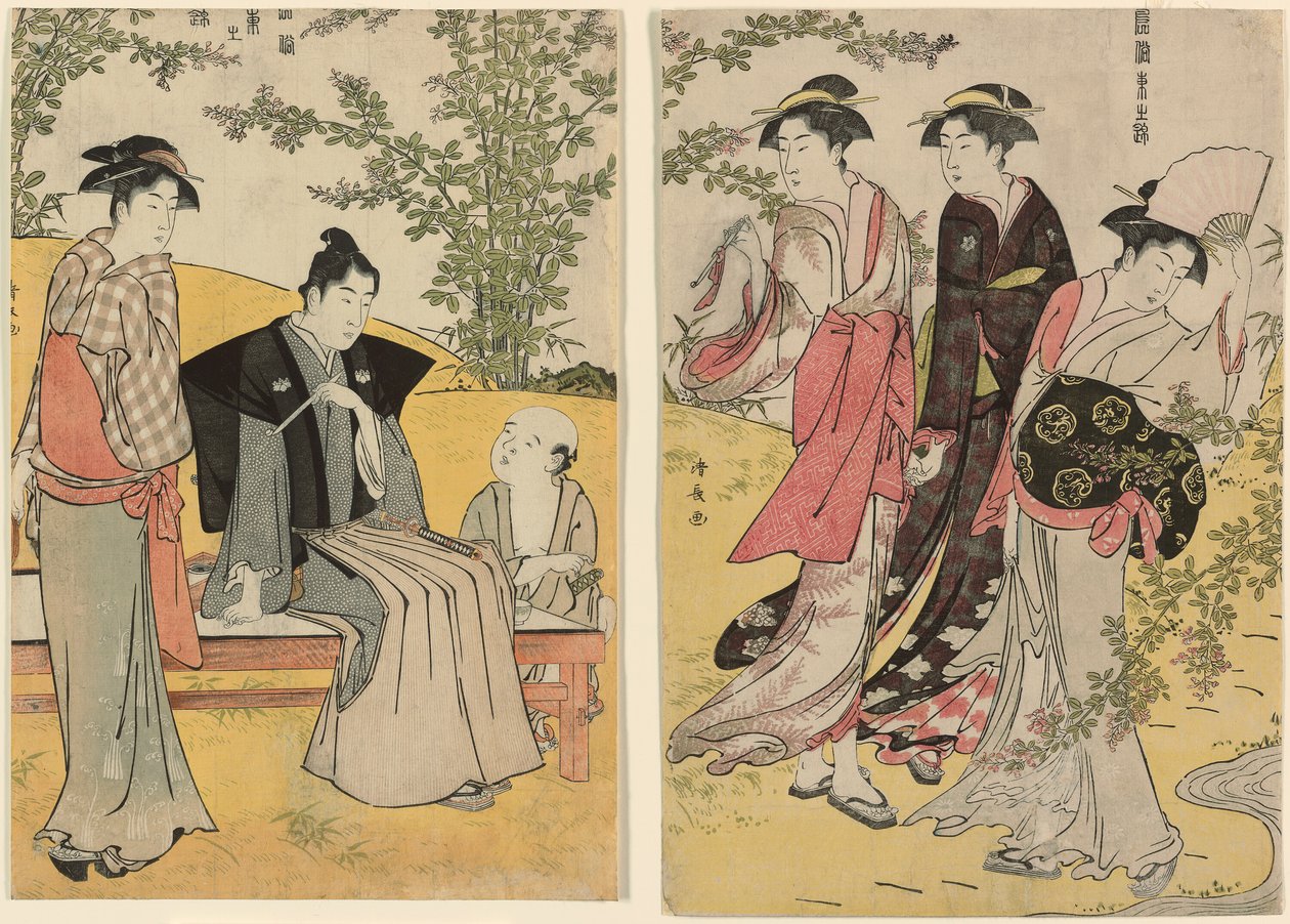 Sortie à Hagidera, de la série "Une brocade de manières orientales (Fuzoku Azuma no nishiki)" - Torii Kiyonaga
