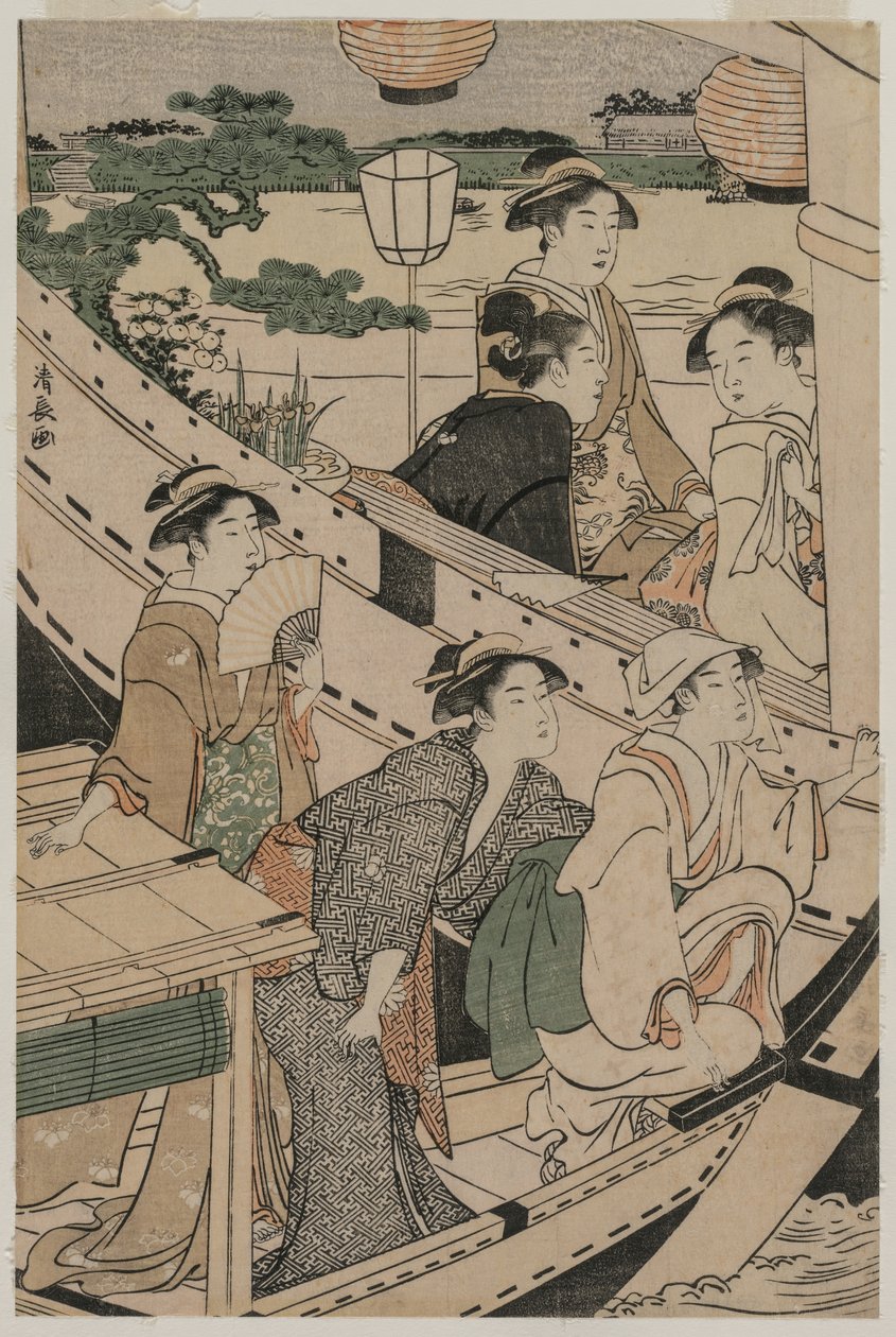 Partie de bateau sur la rivière Sumida - Torii Kiyonaga