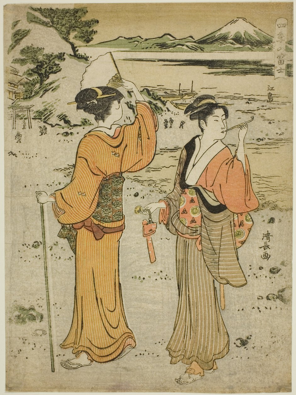 Enoshima, de la série "Le Mont Fuji dans les quatre saisons" - Torii Kiyonaga