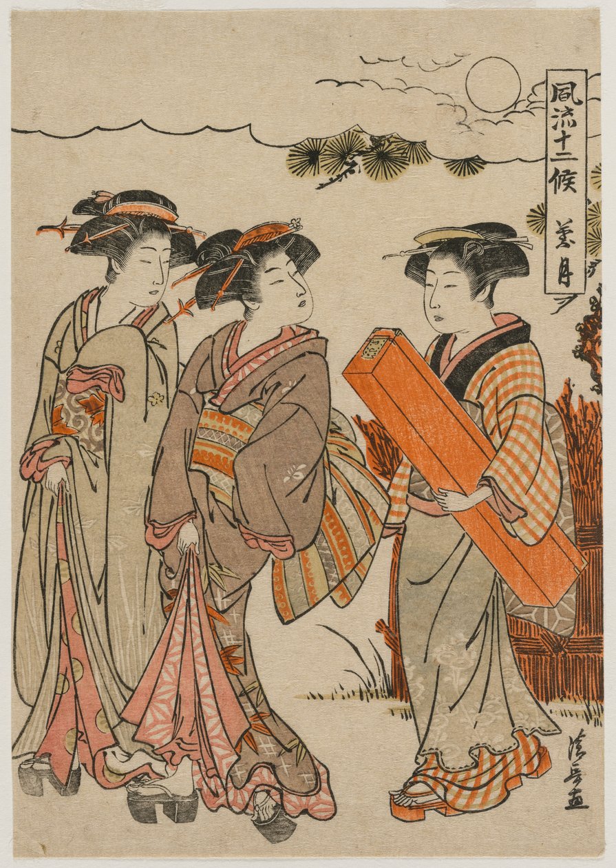 Le huitième mois (de la série Présentations à la mode des douze mois) - Torii Kiyonaga
