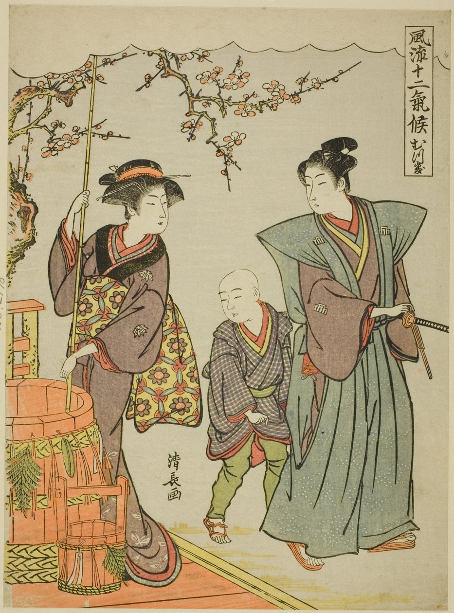 Le Premier Mois (Mutsuki), de la série "Douze saisons à la mode (Furyu juni kiko)" - Torii Kiyonaga