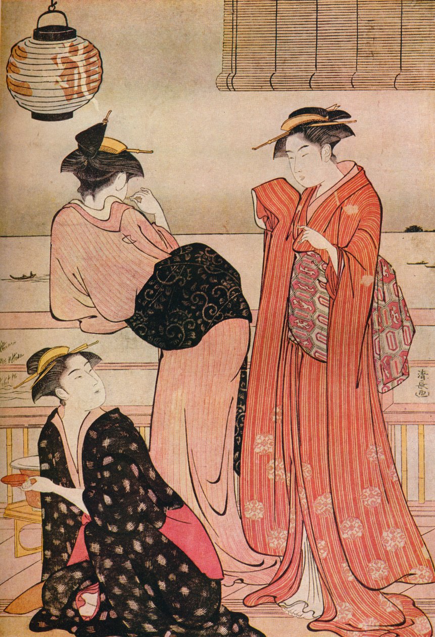 Trois filles sur la véranda d