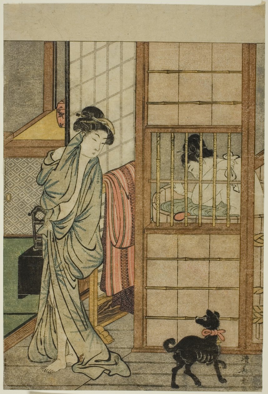 Femme après un bain, de "Comparison of Alluring Beauties (Irokurabe enpu sugata)" - Torii Kiyonaga