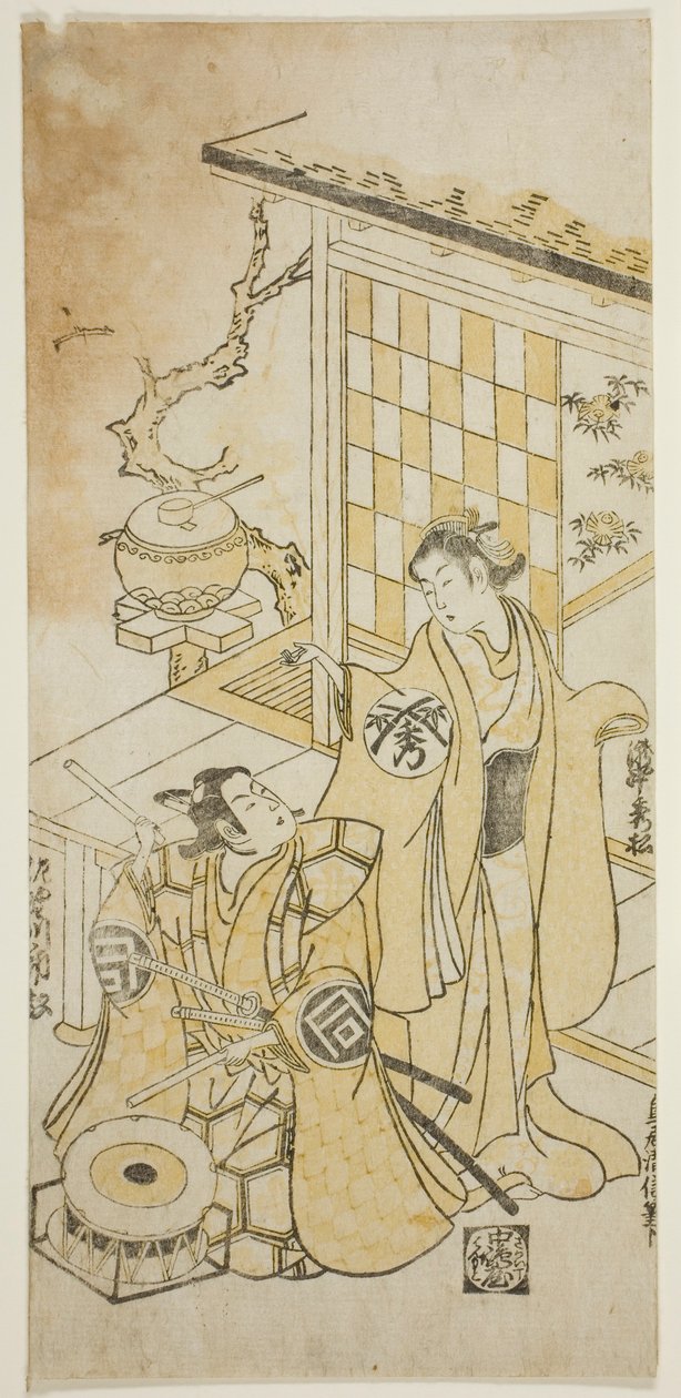 Les acteurs Takinaka Hidematsu I et Sanogawa Ichimatsu I - Torii Kiyonobu II