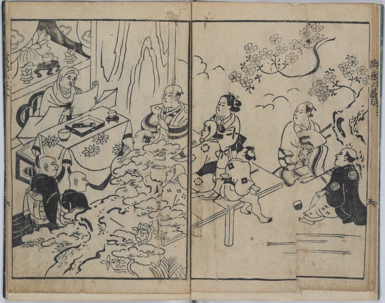 Les huit points de vue fantaisistes dans les relations amoureuses militaires (Furyu budo iro-bakkei) - Torii Kiyonobu I