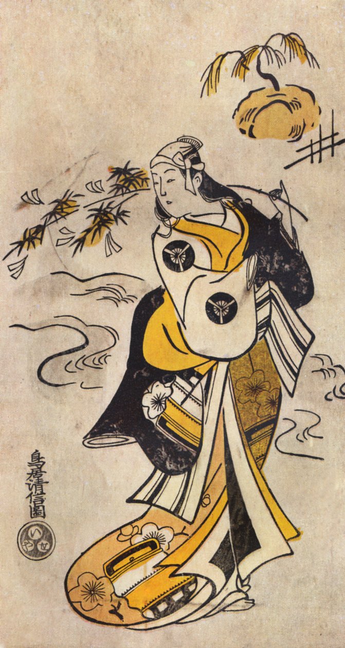 Jeune femme japonaise en kimono - Torii Kiyonobu I
