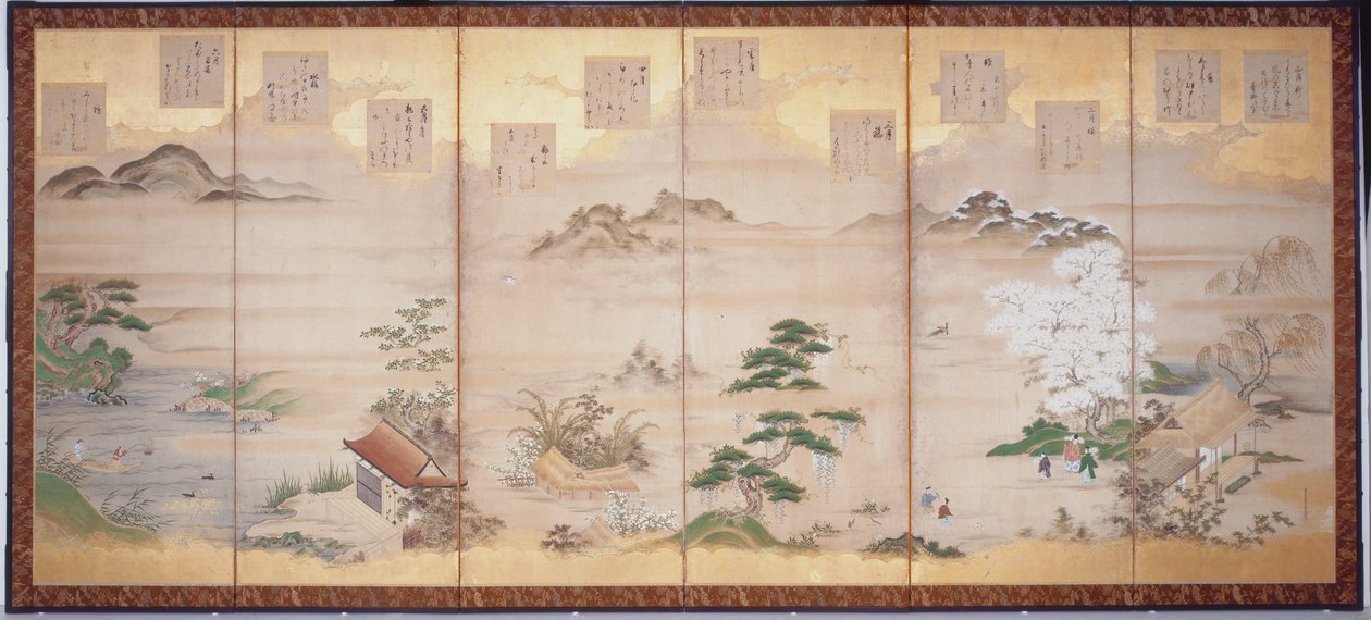 Poèmes de Teika pour les douze mois - Tosa Mitsunari