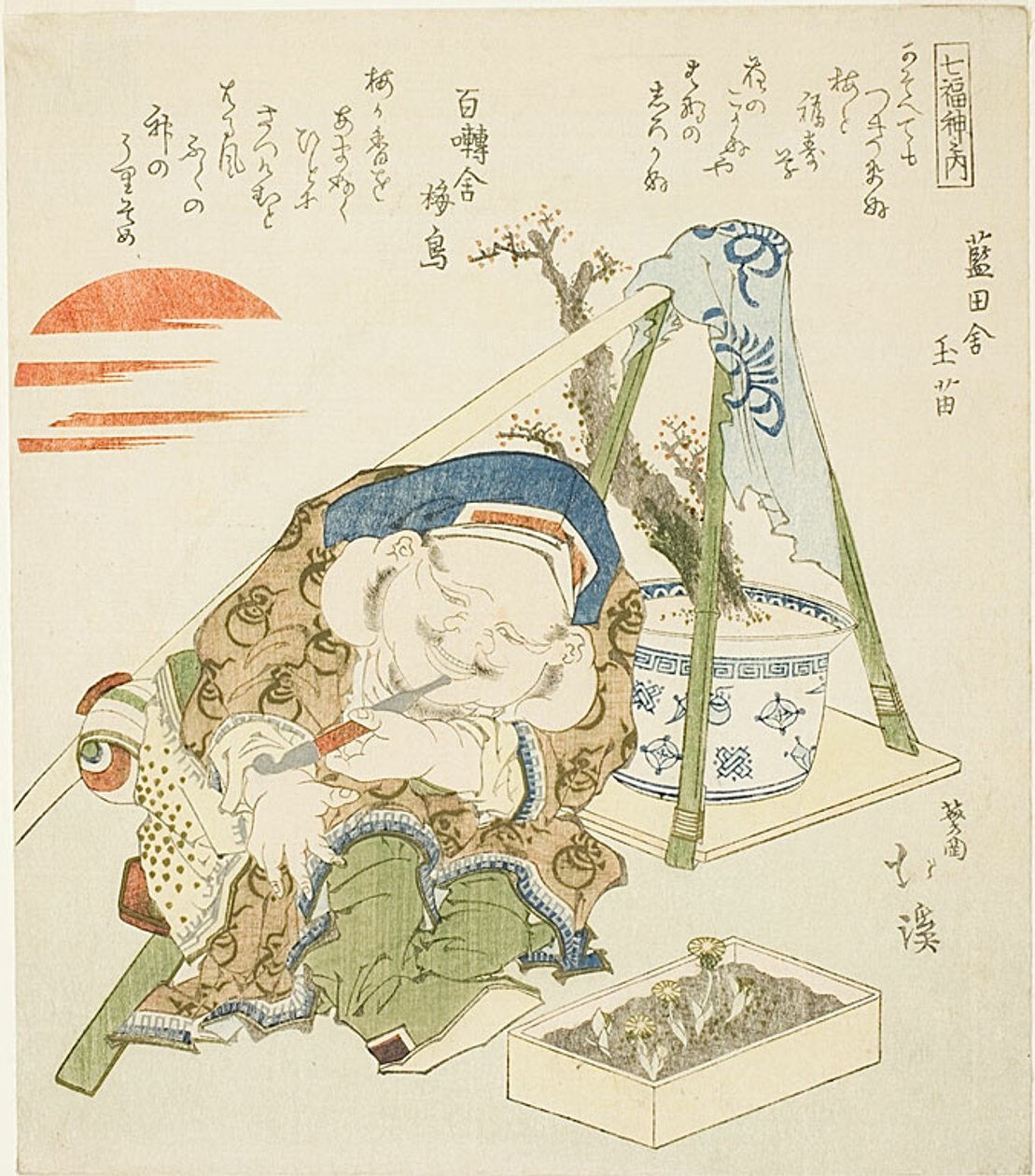 Daikoku, de la série des "Sept dieux de la chance (Shichi fuku jin no uchi)" - Totoya Hokkei