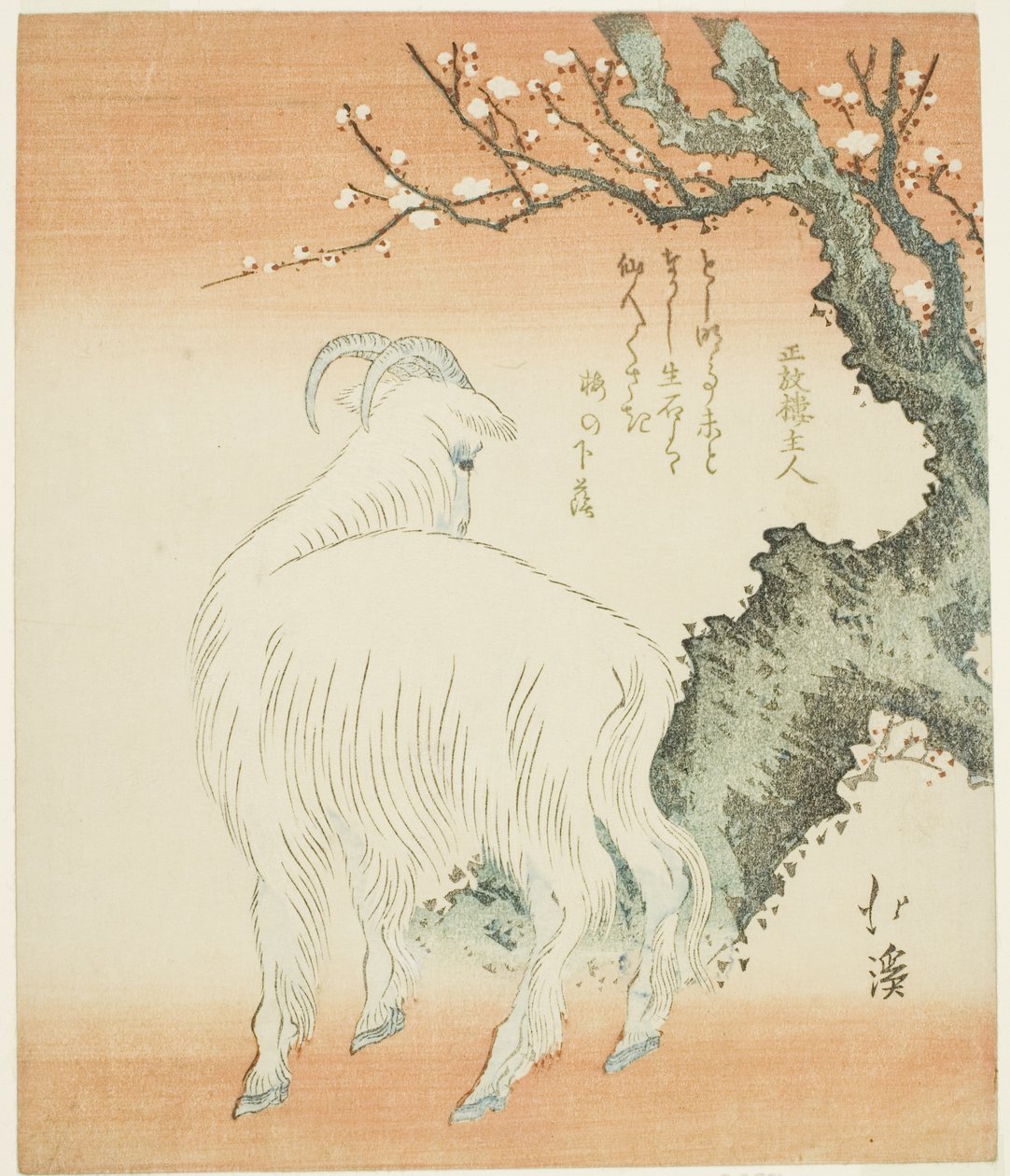 Chèvre sous un prunier - Totoya Hokkei