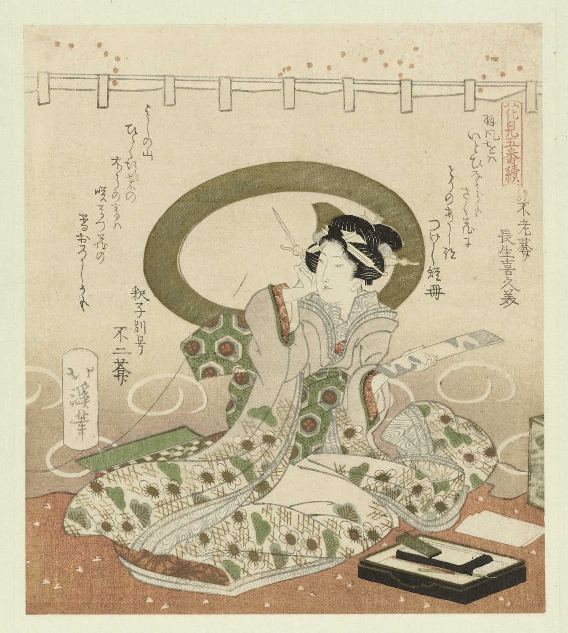 Femme écrivant un poème - Totoya Hokkei