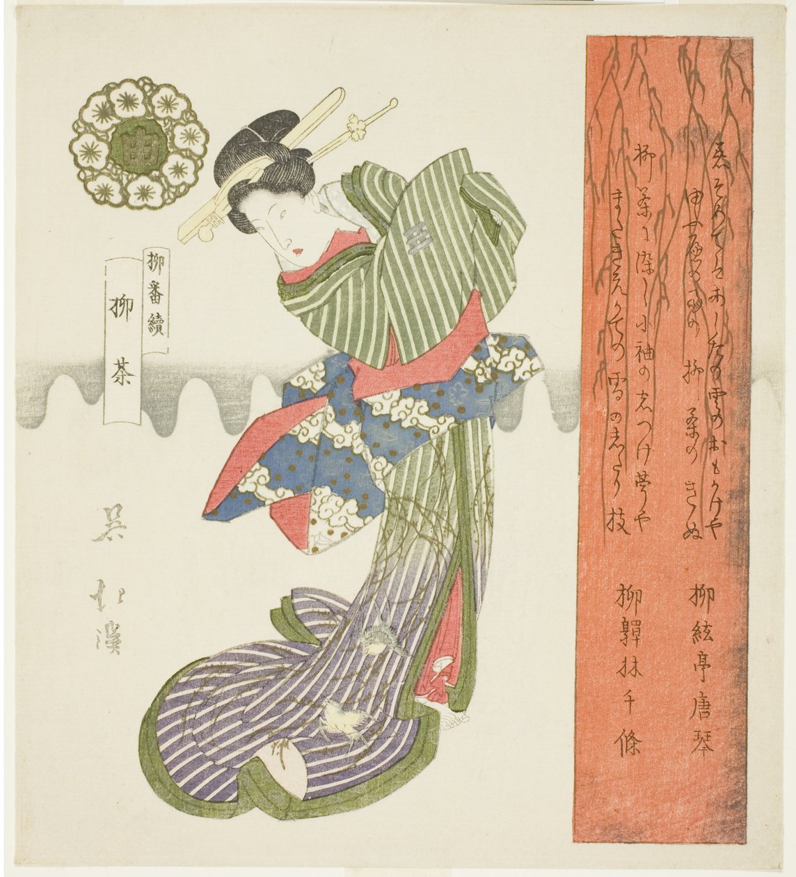 Thé de saule (Yanagicha), de la série "Une série de saules (Yanagi bantsuzuki)" - Totoya Hokkei