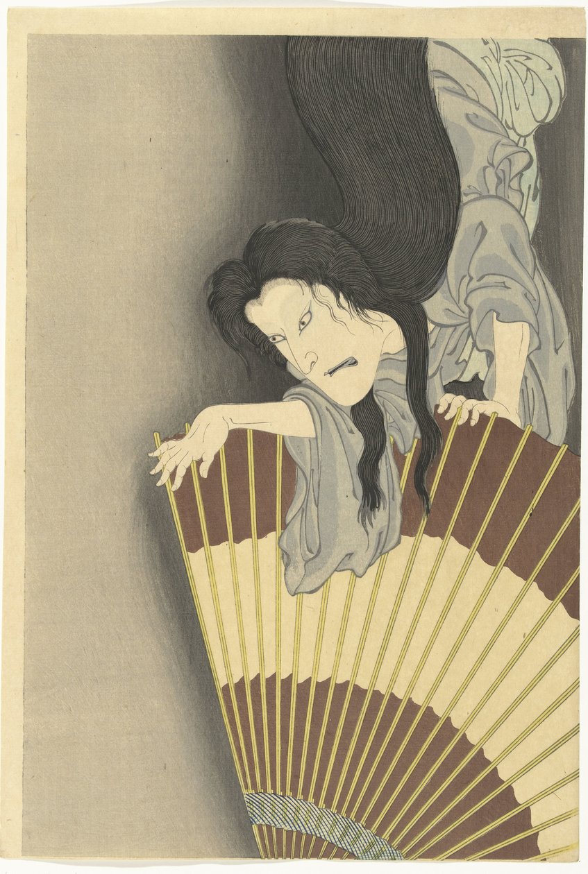 Samouraï Aoyama et le fantôme Okiku - Toyohara Kunichika