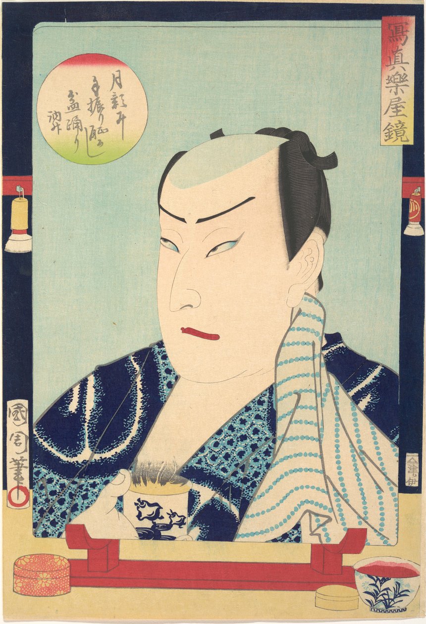 Sawamura Tosshō II (1838-86), de la série Miroir des photographies en coulisses (Shashin gakuya kagami - Sawamura Tosshō nisei) - Toyohara Kunichika